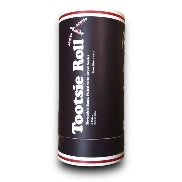 Tootsie Roll "Re-usable Bank" Men's Crew Socks - (2 Pairs) (6.5-12) - Picture 1 of 5